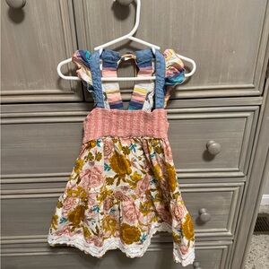 Floral Multicolor Lace Tank with Ruffled Sleeves